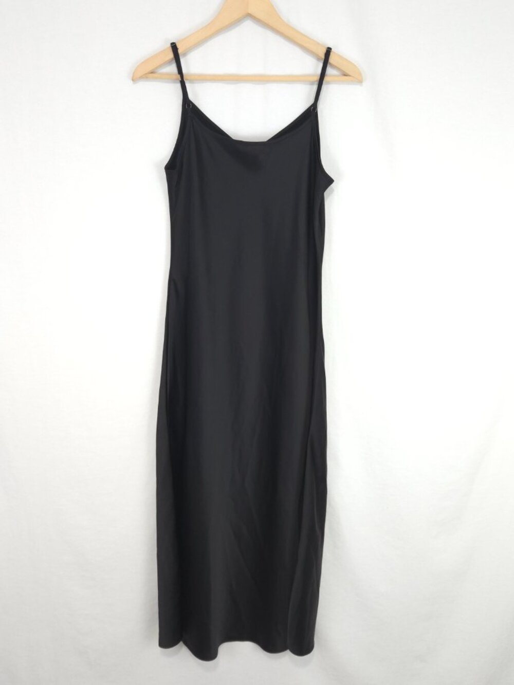 House Of Harlow 1960 Women's Black Midi Satin Slip Dress